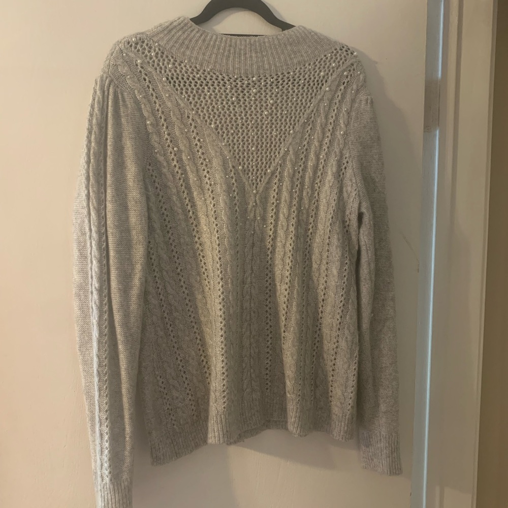 Beaded silver sweater